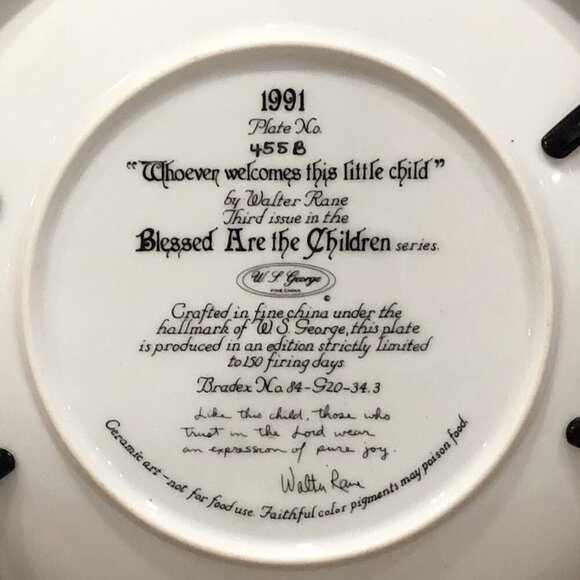5-Walter Rane Collector series 1990-91 "Blessed Are The Children"Plates Numbered - Picture 7 of 15